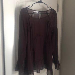Sheer Maroon Top